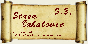 Staša Bakalović vizit kartica